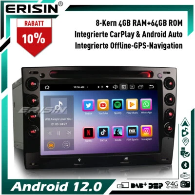 8-Kern Android 13 Autoradio DAB+ GPS CarPlay Wifi DVD Navi Für Renault Megane 2 - Bild 1 von 4