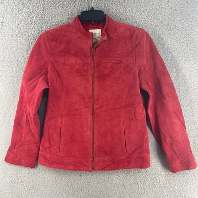 Ruff Hewn Womens Jacket Suede Leather Red Large Western Southwestern Mob Wife - Image 1 of 4