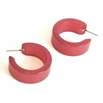 Cranberry Moonglow Wide Classic Hoop Earrings - Image 1 of 4