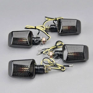 4Pcs Motorcycle Bike Amber Turn Signal Indicators Light Smoke Lens Universal New - Picture 1 of 6