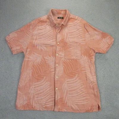 Camisa Tasso Elba Para Hombres Seda Lino Talla XL Hawaiana Floral Verano Abotonada Foto 1 de 4