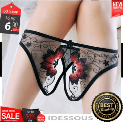 Rio String ouvert transparent Dessous Slip sexy Schwarz edel Reizwäsche S M L  - Bild 1 von 4