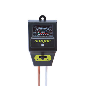 Sun Joe 3-In-1 Soil Meter w/ Moisture, pH, and Light Meter For Garden