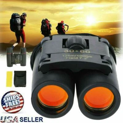 Binoculars 30x60 Zoom Outdoor Travel Compact Folding Telescope Hunting Day/Night - Image 1 of 4