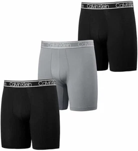 Calvin Klein Mens Medium 3 Pack Lightweight Boxer Brief - Black Wolf Gray - Picture 1 of 4