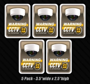 Camera security stickers video surveillance warning alarm window decal CCTV 5pk - Picture 1 of 3