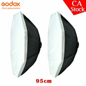 US 2x Godox Octagon Softbox 37" 95cm Bowens Mount for Studio Strobe Camera Flash - Picture 1 of 7