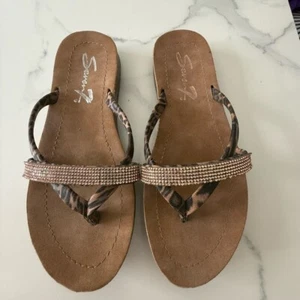 Seven 7 braune Leopardenmuster Sandalen Größe 7 - Bild 1 von 3