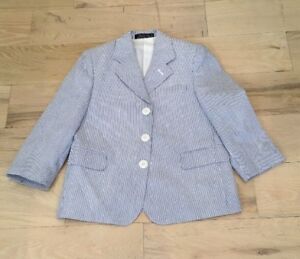Blue Seersucker Jacket/Blazer Small
