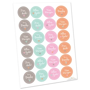 Geschenk Aufkleber kleines Dankeschön mint rosa Sticker Geburtstag Weihnachten - Bild 1 von 1