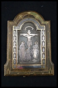 † 12ª ESTACIONES JESÚS MUERE + 12 APÓSTOLES GRABADOS EN PLATA COBRE FRANCIA † - Imagen 1 de 12