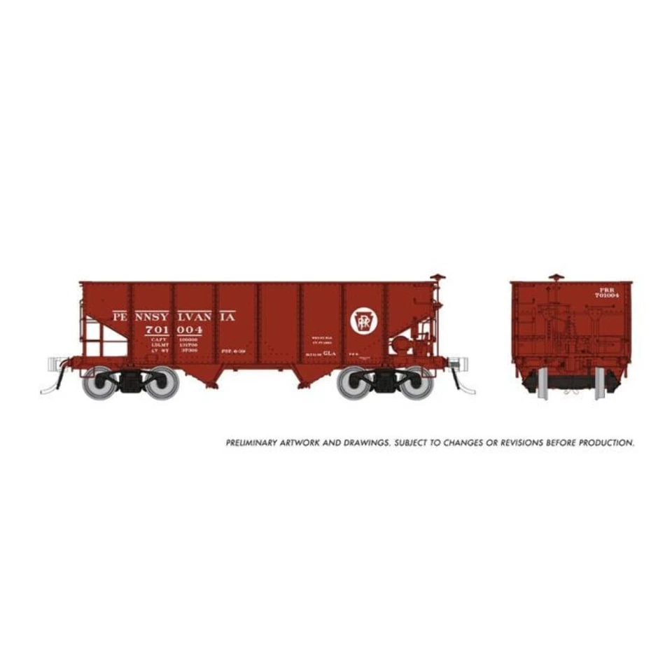 Rapido 148010 HO Scale Pennsylvania GLa 2-Bay Hopper Circle Keystone #3 (6 Pack) - Image 1 of 1