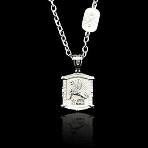 Winged Lion Protection Amulet Menâ€™s Stainless Steel Mythical Perched