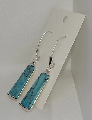 Robert Lee Morris Silver Tone Dangle Earrings with Faux Turquoise Signed RLM - Image 1 of 4