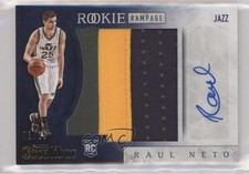 2015-16 Panini Excalibur Rampage Jumbo Jersey Prime /25 Raul Neto Rookie Auto RC