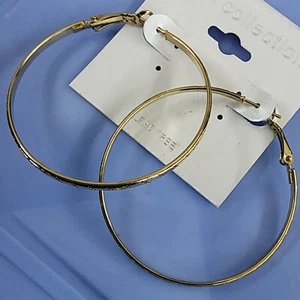 PENDIENTES ARO GRANDES 5 CM PATRÓN DETALLADO COLOR ORO 2" (X965) ¡ÚNICOS!! - Imagen 1 de 3