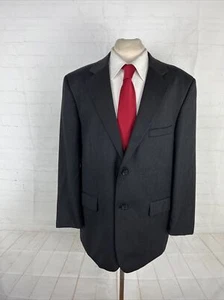 Pronto Uomo Men's Black/Dark Gray Solid Wool Blazer 44R $495 - Picture 1 of 8