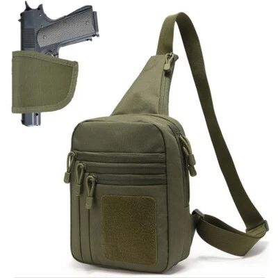 Tactical Gun Bag Pistol Holster Concealed Carry Chest Crossbody Pack Handgun Bag - Image 1 of 4