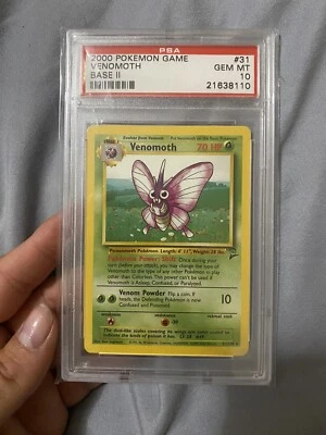 2000 Base Set 2 Pokémon Venomoth Card PSA Gem Mint 10 - Image 1 of 2