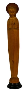 8" Retro Hand Carved Mid-Century Wood Virgin Mary Statue Catholic Art Figure - Picture 1 of 4
