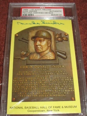 1964 Hof Yellow Post Card Signed Duke Snider PSA/DNA Autograph - Image 1 of 4