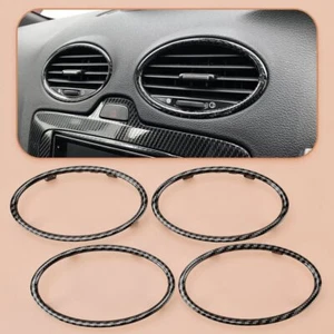 4x Carbon Fiber Look Air Outlet Vent Surround Trim fit for Ford Focus 2005-2011 - Picture 1 of 9