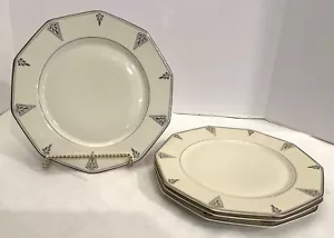 4 Community China DEAUVILLE Bavaria Art Deco 10" Speiseteller Platin - Bild 1 von 6