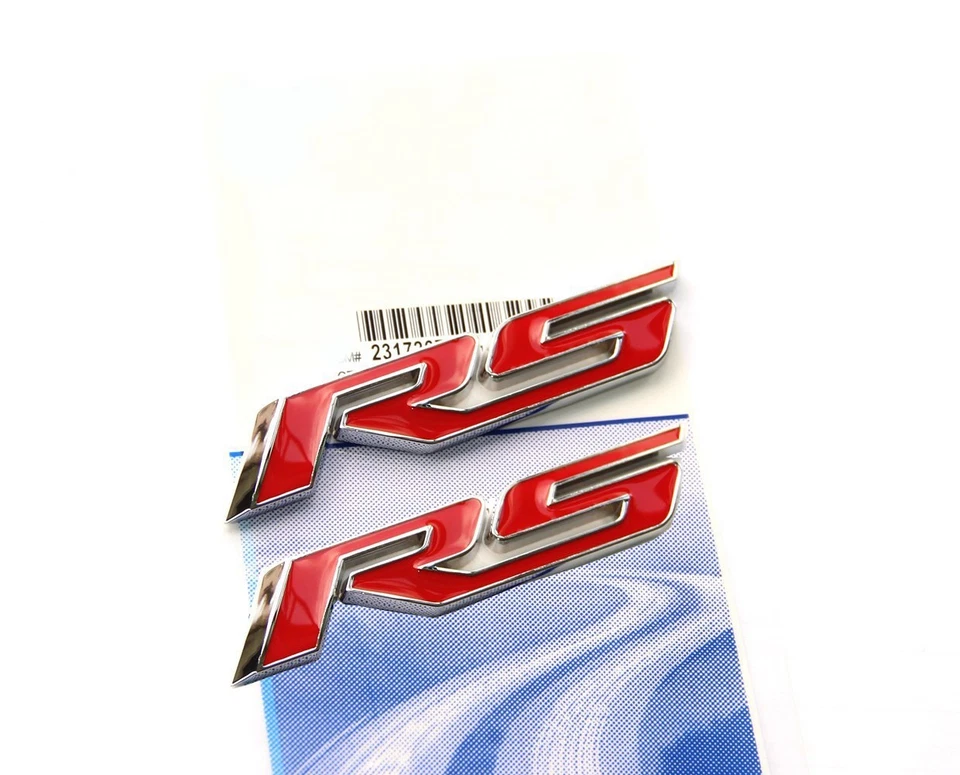 2x Pegatinas Insignia Emblema RS Rojo OEM para Serie Camaro Brillante Foto 1 de 1