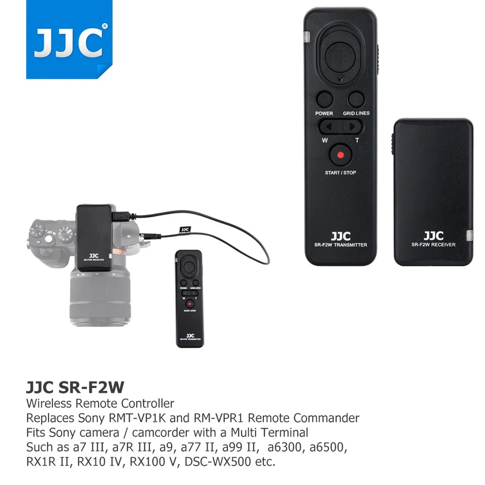 JJC 100M Wireless Remote Control for Sony A6600 A6500 A6400 A6300 A6100 A5100 - Image 1 of 4