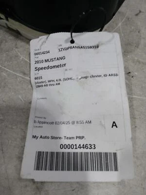Medidor de velocímetro usado se adapta a: Ford Mustang Cluster 2010 MPH 4,0 L SOHC calibre 4 clu Foto 1 de 4