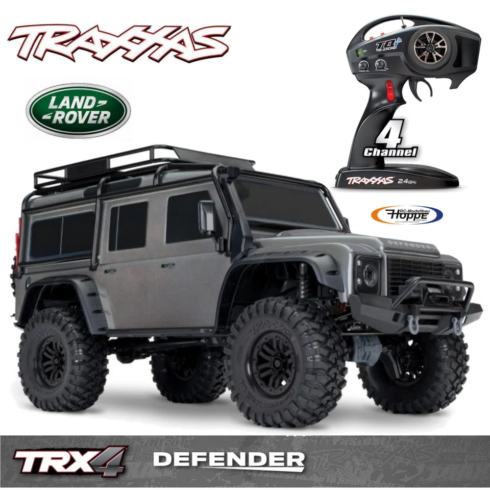 Traxxas TRX82256-4-SLVR TRX-4 Defender Argento 1/10 Crawler Rtr Brushed - Immagine 1 di 4