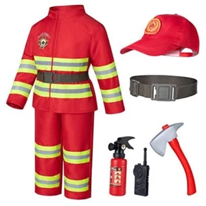 Child Fire Fighter Chief Role Costume for Kids(3-9 Years 8-9Years(140cm) Red - Picture 1 of 8