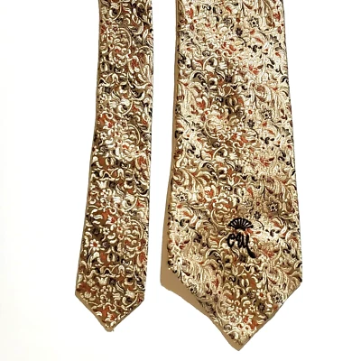 Countess Mara New York Woolf Brothers 真丝领带花卉锦缎 56 X 3.75 — 第 1/3 张图片