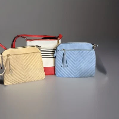 "Monedero bandolera 9"" azul claro o tostado o rojo monedero con borla encanto Per1" Foto 1 de 4