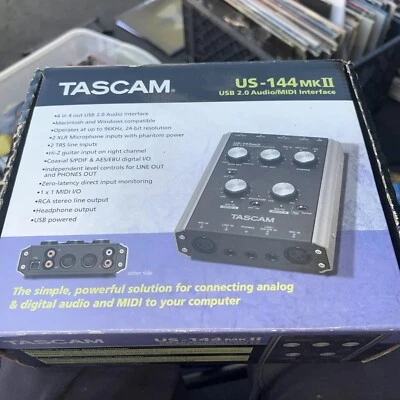 Tascam US-144MKII Analog Recording Interface Excellent In Box - Image 1 of 3