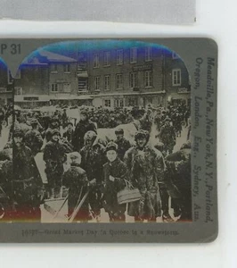 Großer Markttag Quebec im Schneesturm Kanada Keystone Stereoview - Bild 1 von 2
