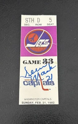 2/12/82 DENNIS MARUK Records 50th GOAL of SEASON Signed TICKET STUB Capitals - Image 1 of 2
