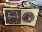 Vintage MCM Taylor Humidity Tabletop Desk Thermometer Barometer Gauge Gold Brown