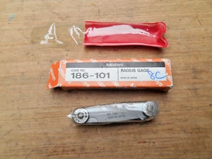 Mitutoyo 186-101, Radius Gage , 15 Pairs of Leaves, 1/32 to 1/4 by 64ths, JAPAN - Picture 1 of 1