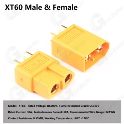 MR30/XT60/XT90 Male Female Battery Plug Aircraft Car Bullet Connector Model RC - Image 1 of 4