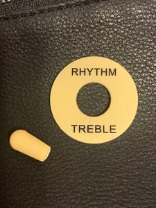 USA Seller~Gibson 8/32 Cream Switch Tip & Plate for Gibson Les Paul Switchcraft - Picture 1 of 2