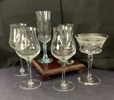 Juego de 6 vajilla vintage Nick And Nora alta cóctel whisky copa de vino vajilla  Foto 1 de 4