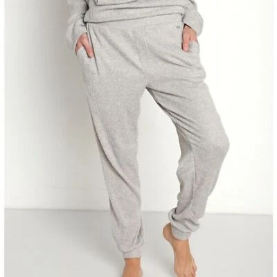 Calvin Klein Ease joggers pajamas lounge pants. Gray ribbed wide waist logo. MED - Image 1 of 4