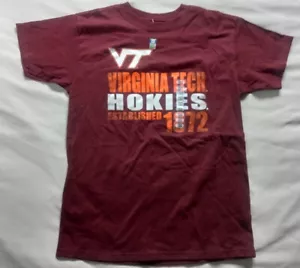 NEW Virginia Tech Hokies Est. 1872 VT Maroon & Orange T-Shirt Size Youth L NWT - Picture 1 of 4