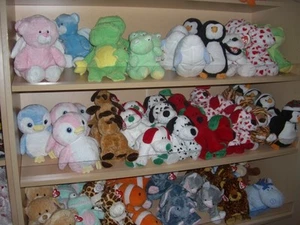  W-F-L  TY  Pluffies Auswahl Stofftier für Baby 25 cm Kuscheltier Plüschtier - Picture 1 of 56