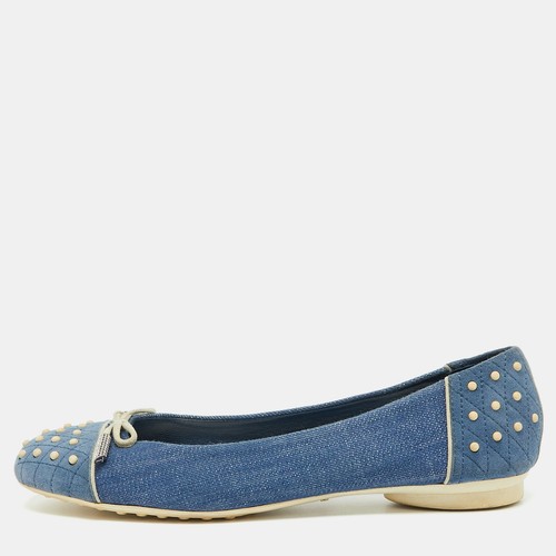 TOD’S Ballerine Tod's blu denim e camoscio rugiada taglia 38