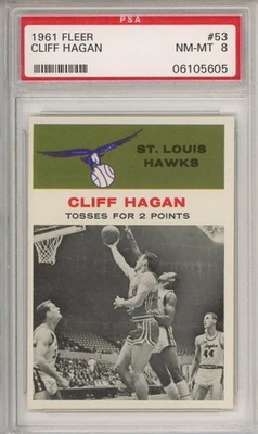1961 Fleer #53 Cliff Hagan PSA 8 - Image 1 of 2