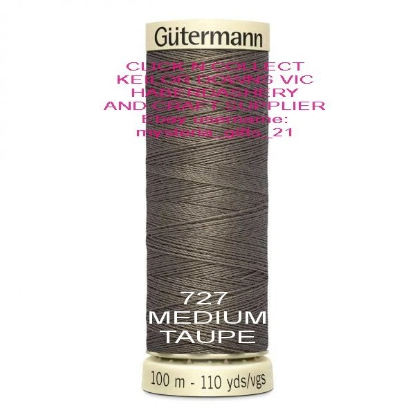 GUTERMANN SEW-ALL THREAD 100MT REEL 100% POLYESTER #727 MEDIUM TAUPE - image 1 of 1