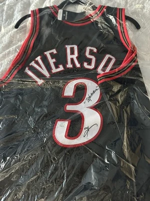 Allen Iverson Signed 76ers Mitchell & Ness Swingman Jersey JSA The Answer  - Image 1 of 4