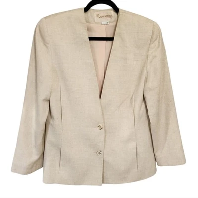 Chaqueta Blazer John Meyer Vintage 12 Beige Mezcla Lino Foto 1 de 4